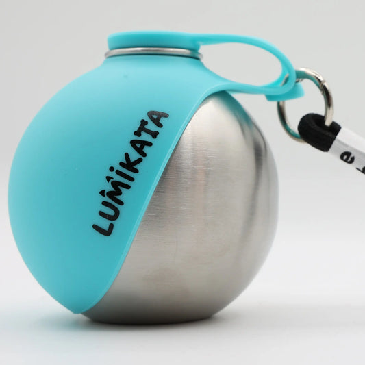 Lumikata 2-in-1 Portable Dog Water Bottle - 10oz Stainless Steel with Silicone Foldable Bowl, Leak-Proof Design for Small Dogs, Ideal for Walks and Feeding