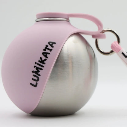 Lumikata 2-in-1 Portable Dog Water Bottle - 10oz Stainless Steel with Silicone Foldable Bowl, Leak-Proof Design for Small Dogs, Ideal for Walks and Feeding