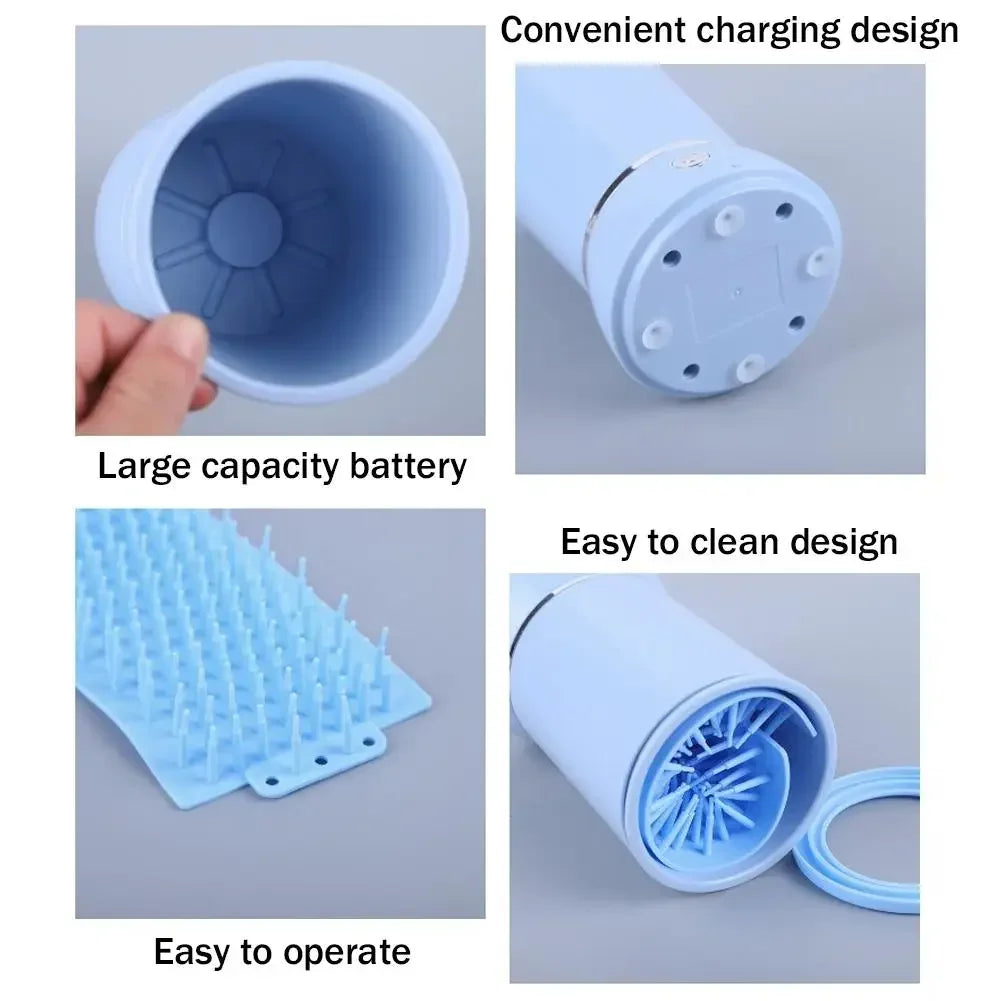 Electric Automatic Dog Paw Cleaner and Massager with USB Charging for Small, Medium, and Large Dogs