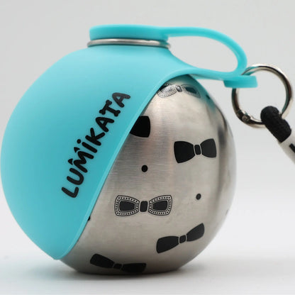 Lumikata 2-in-1 Portable Dog Water Bottle - 10oz Stainless Steel with Silicone Foldable Bowl, Leak-Proof Design for Small Dogs, Ideal for Walks and Feeding