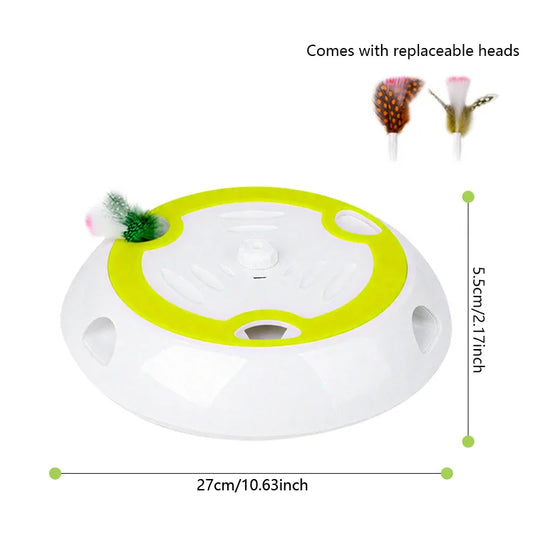 Smart Motion-Activated Interactive Cat Toy with Whack-A-Mole Feature and Three Replacement Feathers