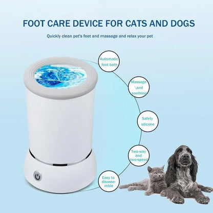 Electric Automatic Dog Paw Cleaner and Massager with USB Charging for Small, Medium, and Large Dogs